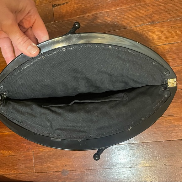 Black raffia vintage clutch - Picture 3 of 10